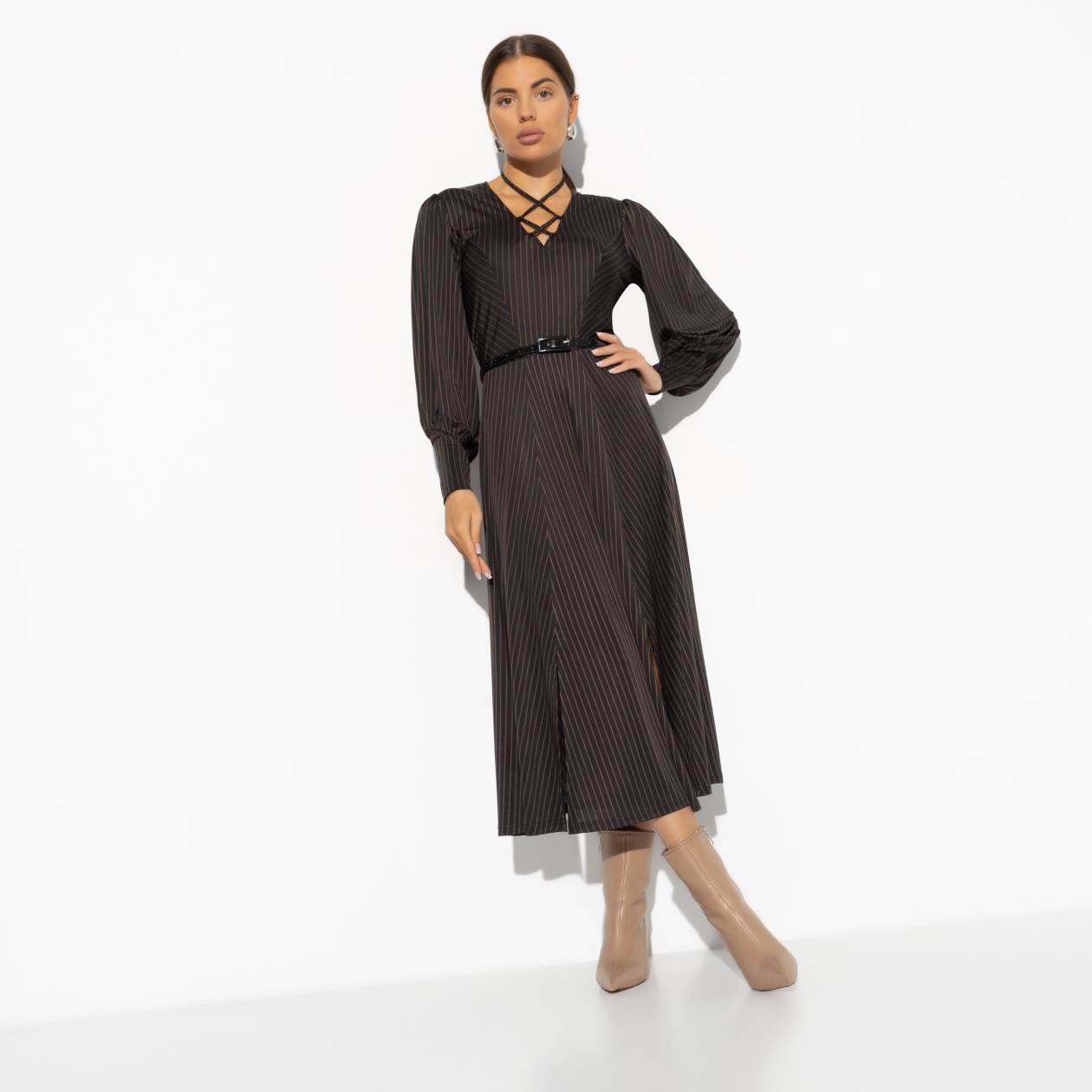 СТ. ЦЕНА 1850 руб//Платье, Высокие требования (brown, с ремешком)