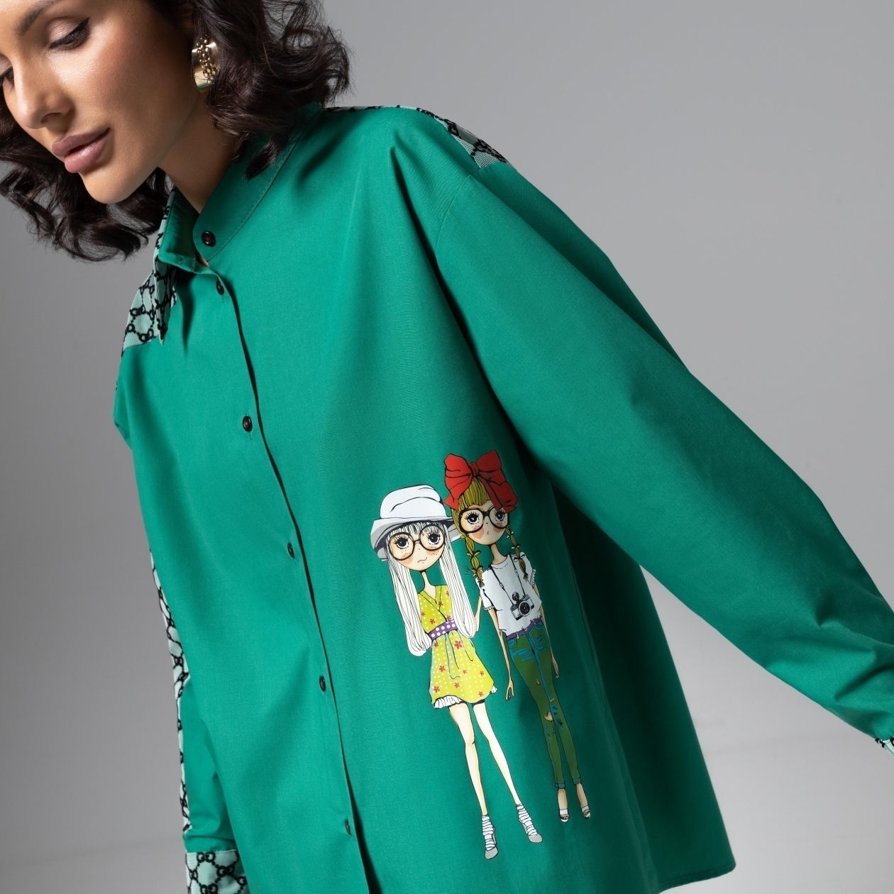 СТ. ЦЕНА 2390 руб//Рубашка комбинированная с сеткой, Моя философия – шик