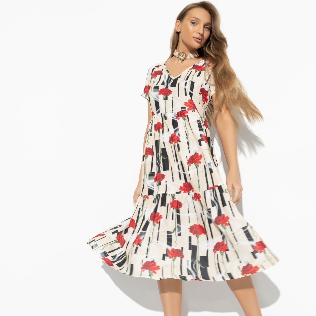 СТ. ЦЕНА 1690 руб//Платье, Воздушная стихия (цветочная феерия)