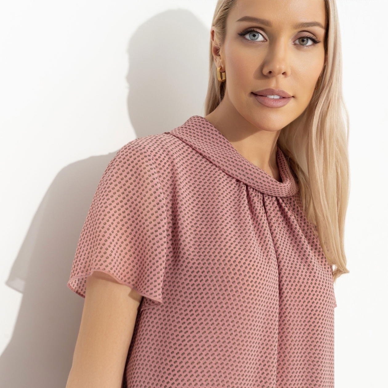 СТ. ЦЕНА 1990 руб//Платье с декоративным воротником, Мечтательная (розовый)