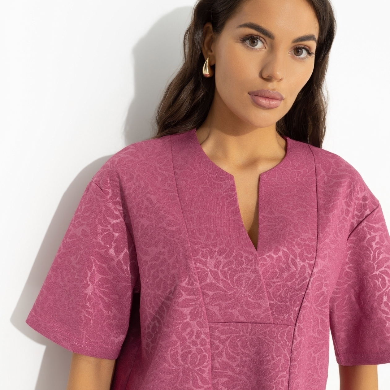 СТ. ЦЕНА 1190 руб//Блуза свободного кроя, Позиция лидера (pink)