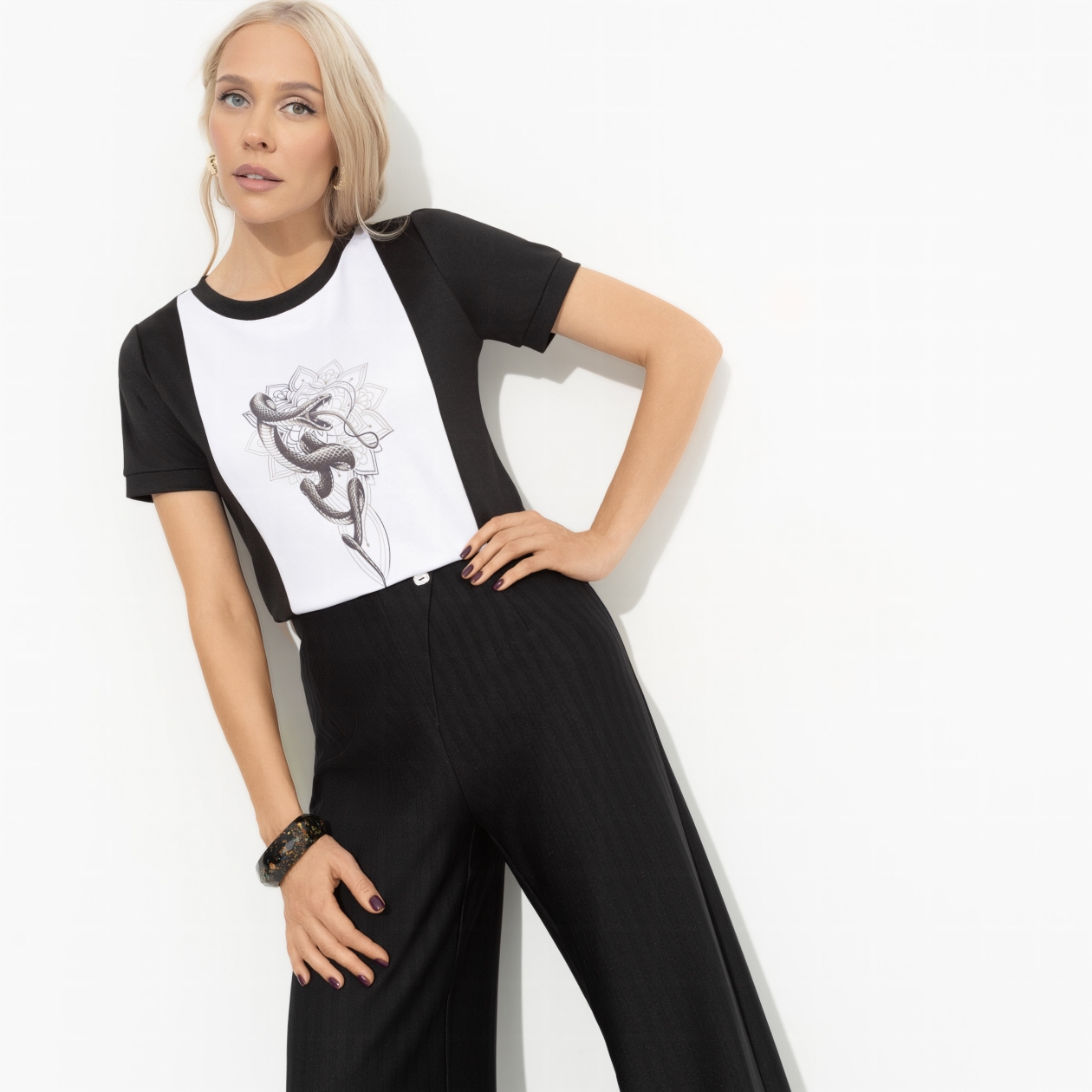 СТ. ЦЕНА 1050 руб//Футболка с принтом, Я так хочу (snake)