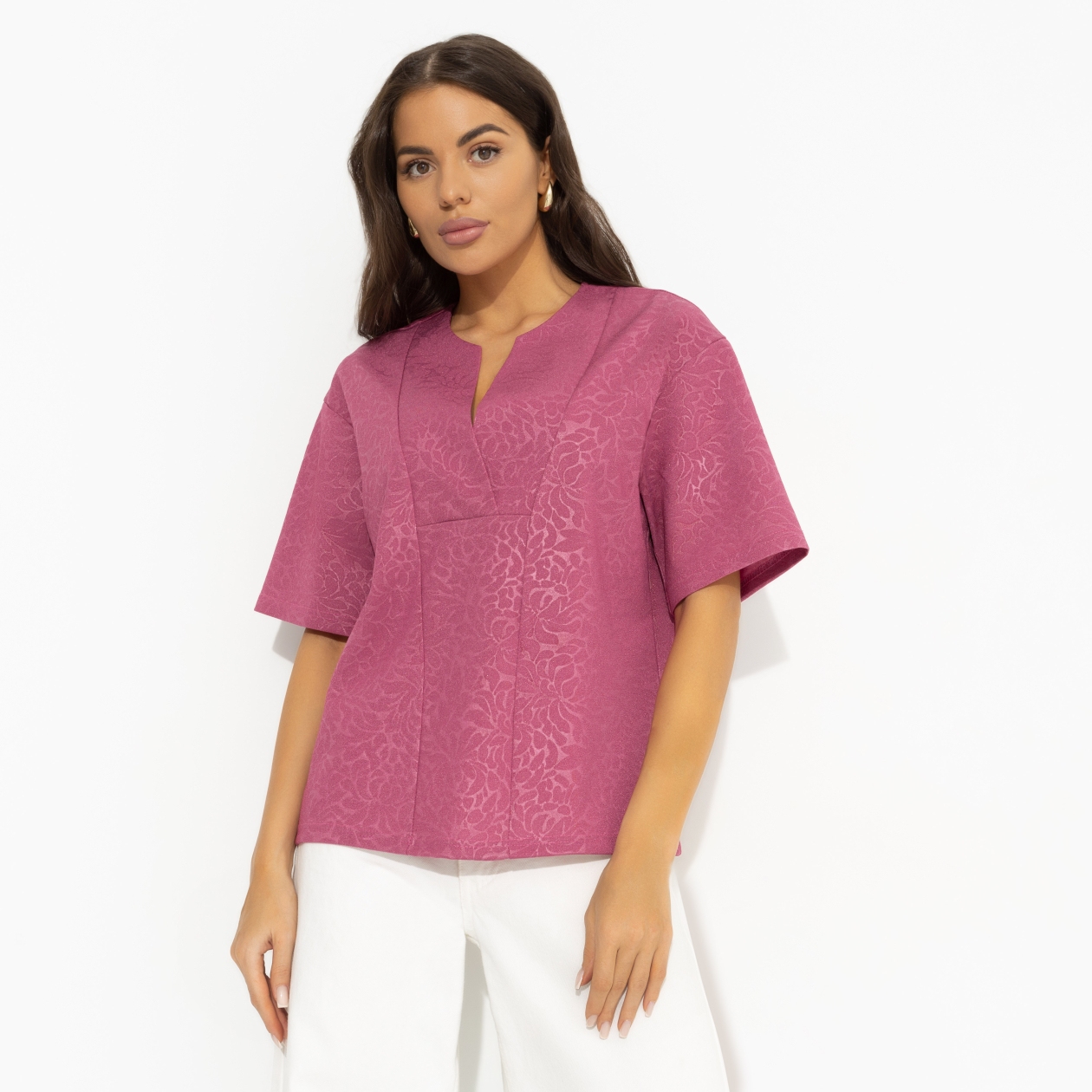 СТ. ЦЕНА 1190 руб//Блуза свободного кроя, Позиция лидера (pink)