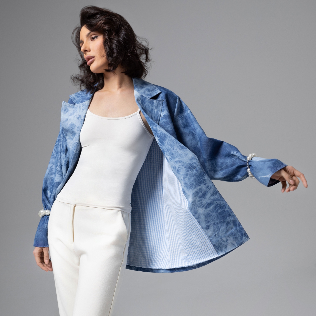 СТ. ЦЕНА 3990 руб//Жакет из джинсы с вышивкой, Игра по правилам шика