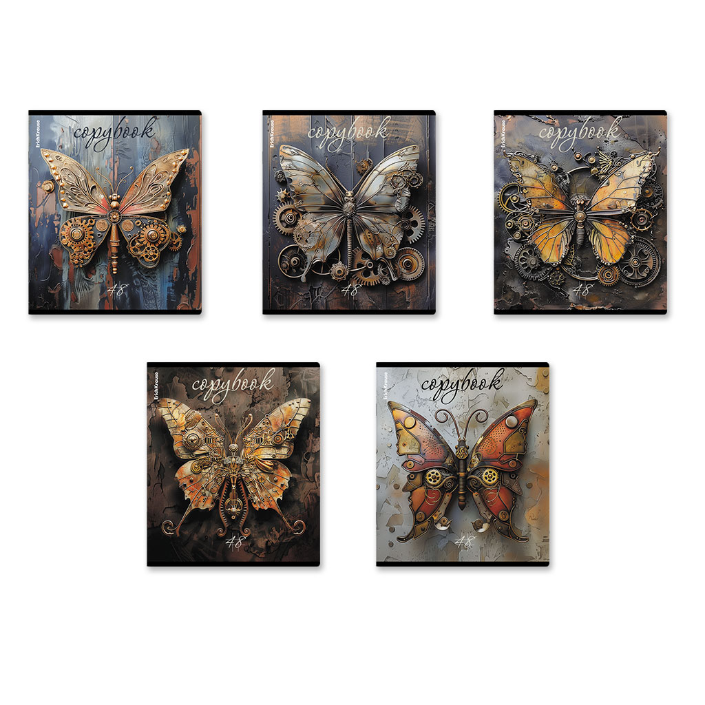 51р. 130р.Тетрадь общая ученическая ErichKrause Iron Wings, 48 листов, клетка, металлизированная ламинация+твин-лак_MIX-PACK