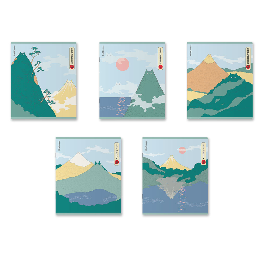 40р. 130р.Тетрадь общая ученическая ErichKrause Найди кота, 48 листов, клетка, матовая ламинация_MIX-PACK