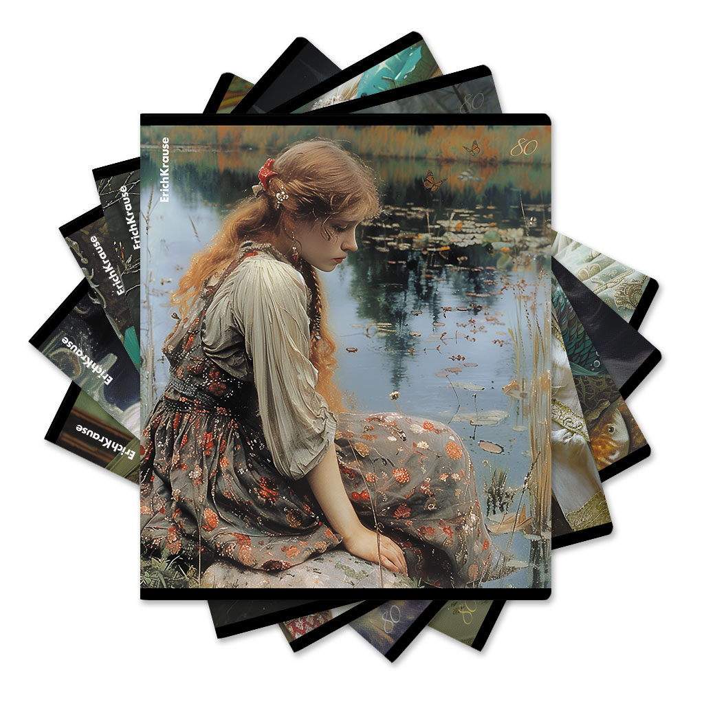 50р. 130р.Тетрадь общая ученическая ErichKrause Russian Tales, 80 листов, клетка_MIX-PACK