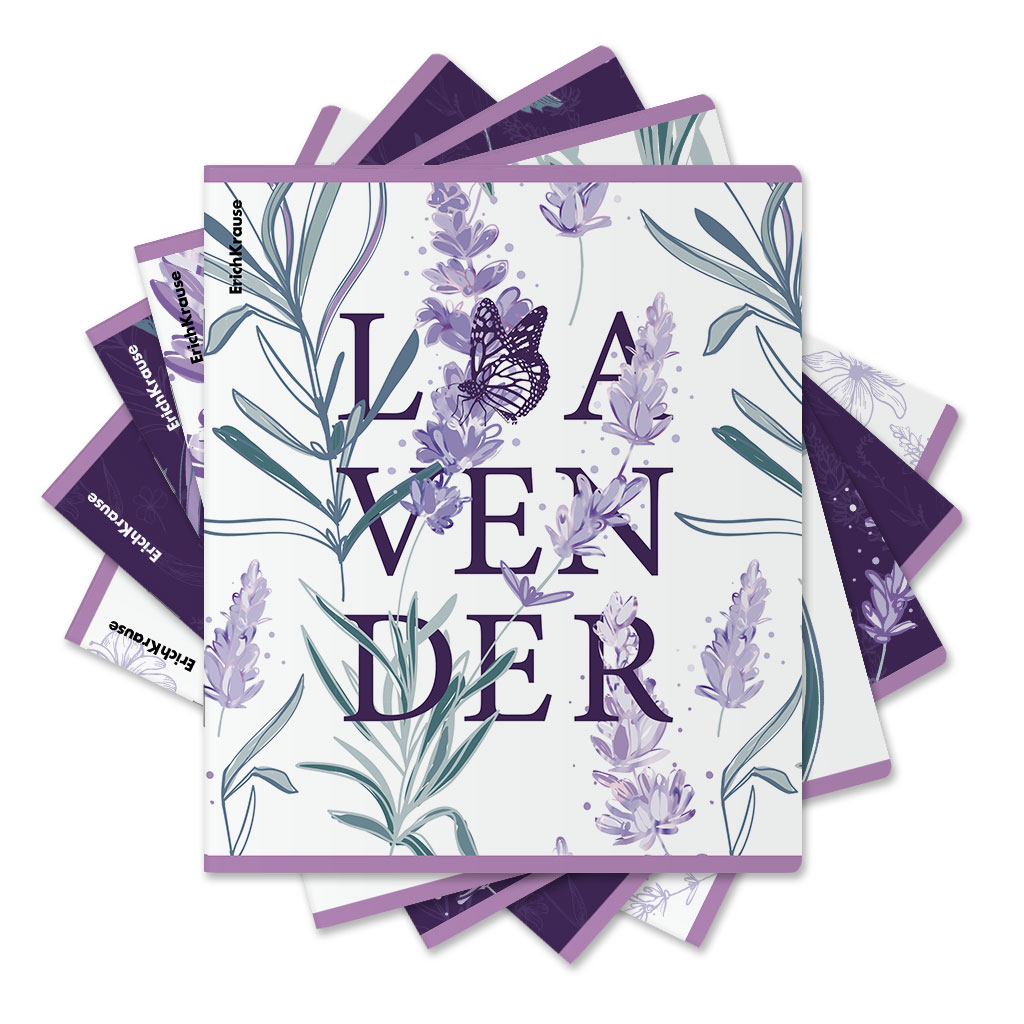 38р. 130р.Тетрадь общая ученическая ErichKrause Lavender, 48 листов, клетка, выборочный УФ-лак_MIX-PACK
