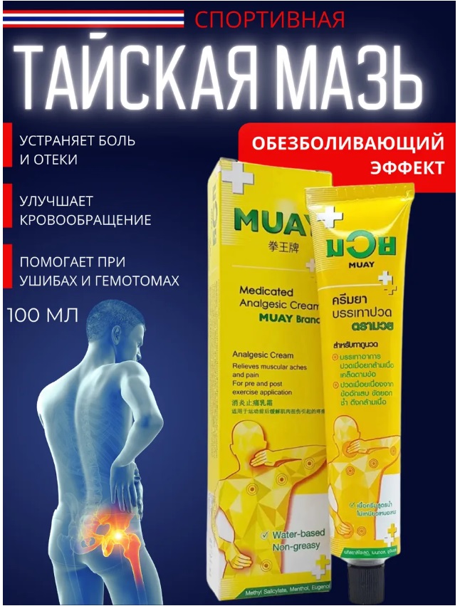 Обезболивающий крем анальгетик Muay, см.сроки в описание