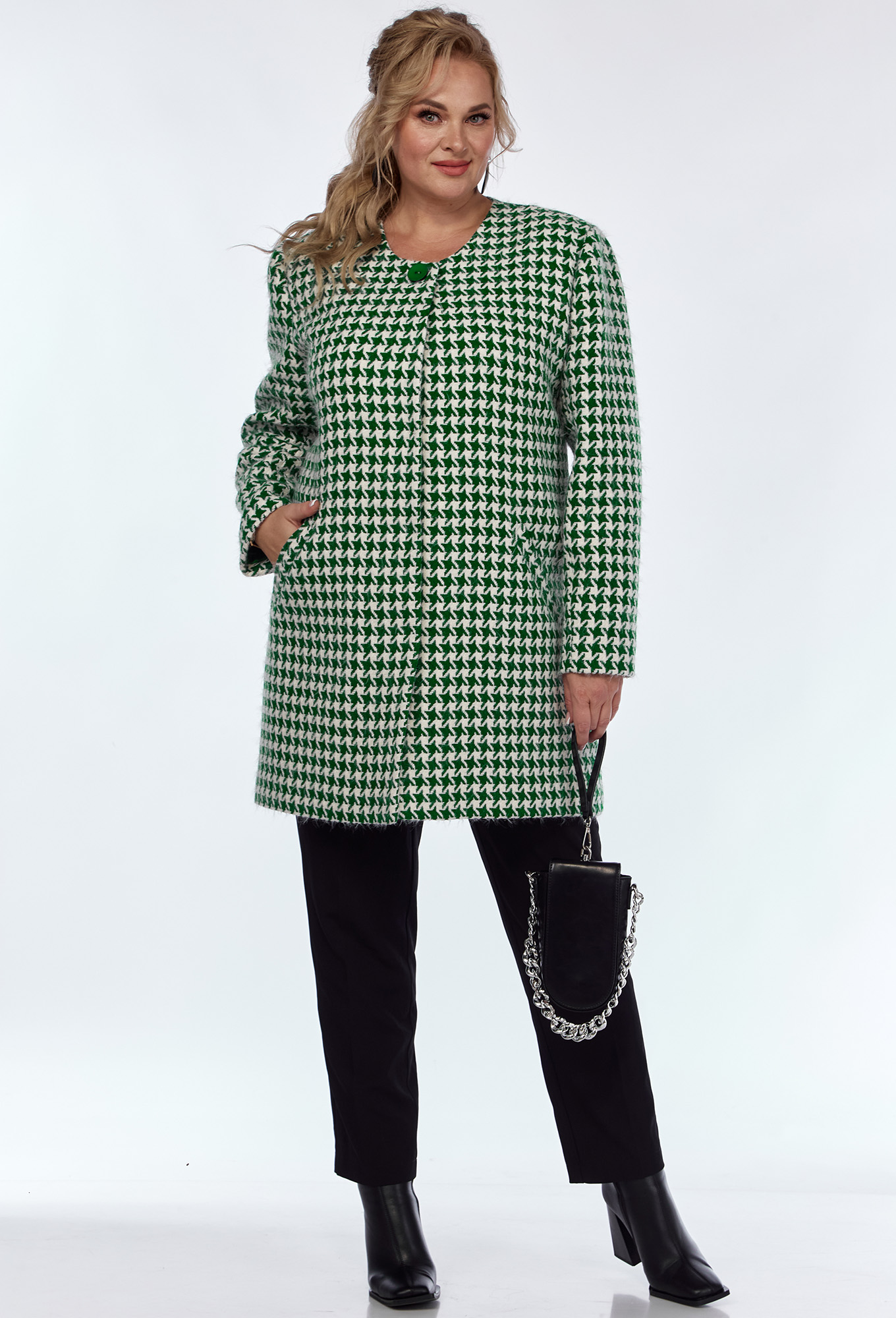 ст. цена2999руб.! Кардиган Элль-Стиль 2362 зелёный лапка