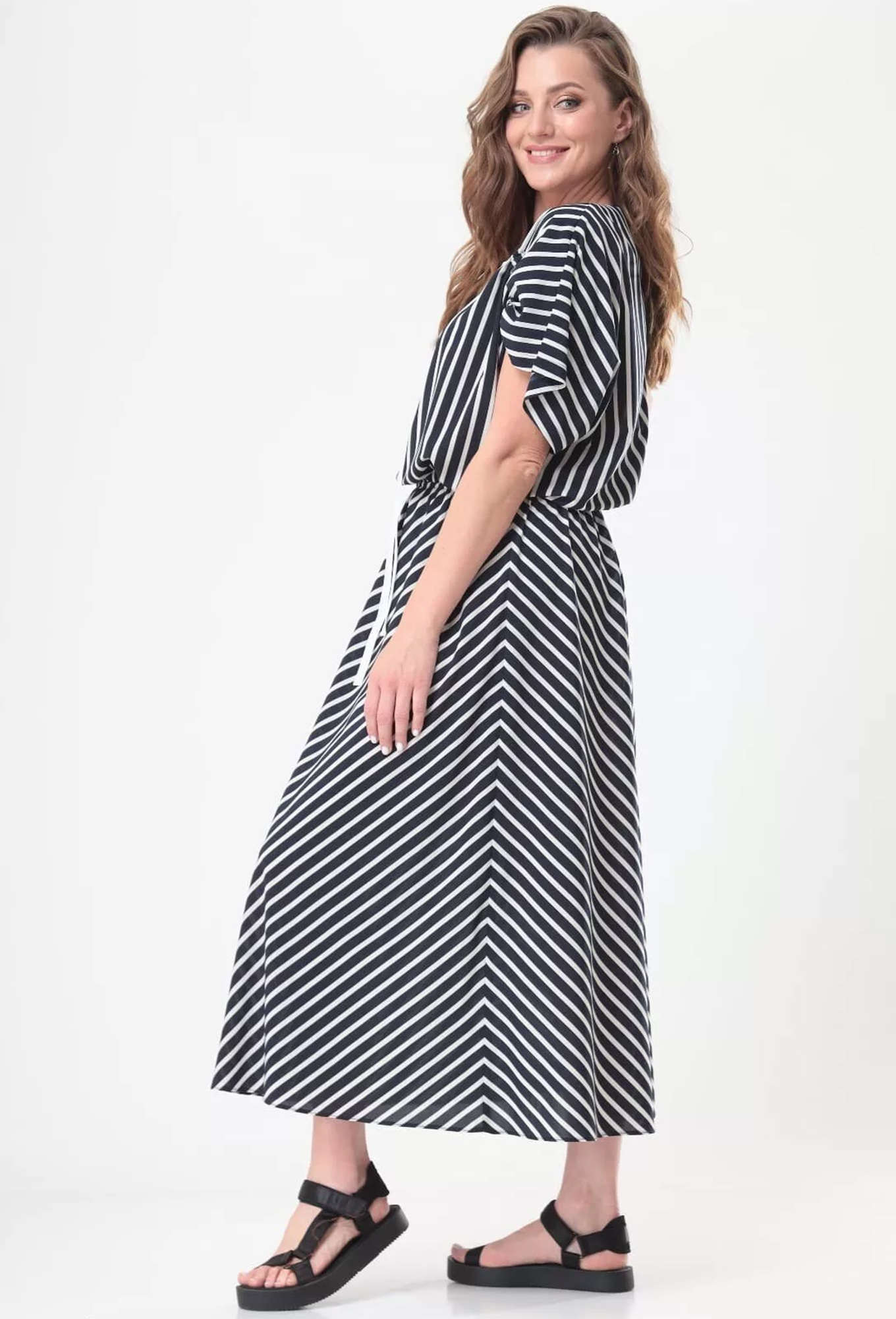 ст. цена2499руб.! Платье Anastasia Mak 1041 синяя полоска