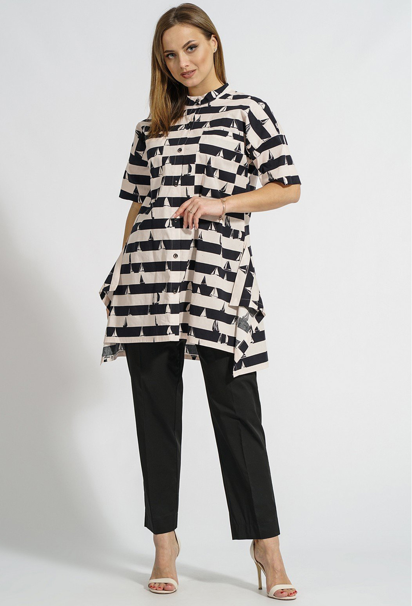 ст. цена1799руб.! Блуза МЕДЕЯ И К 2195 молочно-черный