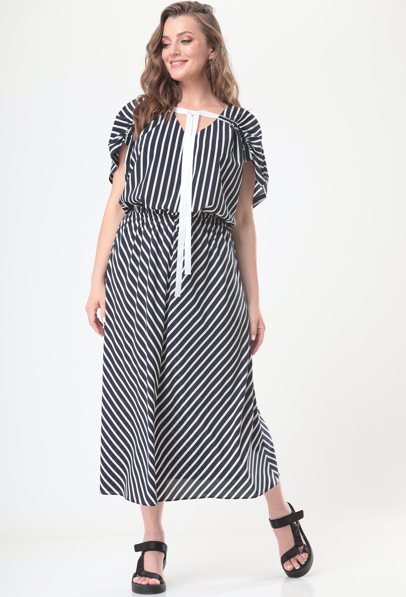 ст. цена2499руб.! Платье Anastasia Mak 1041 синяя полоска