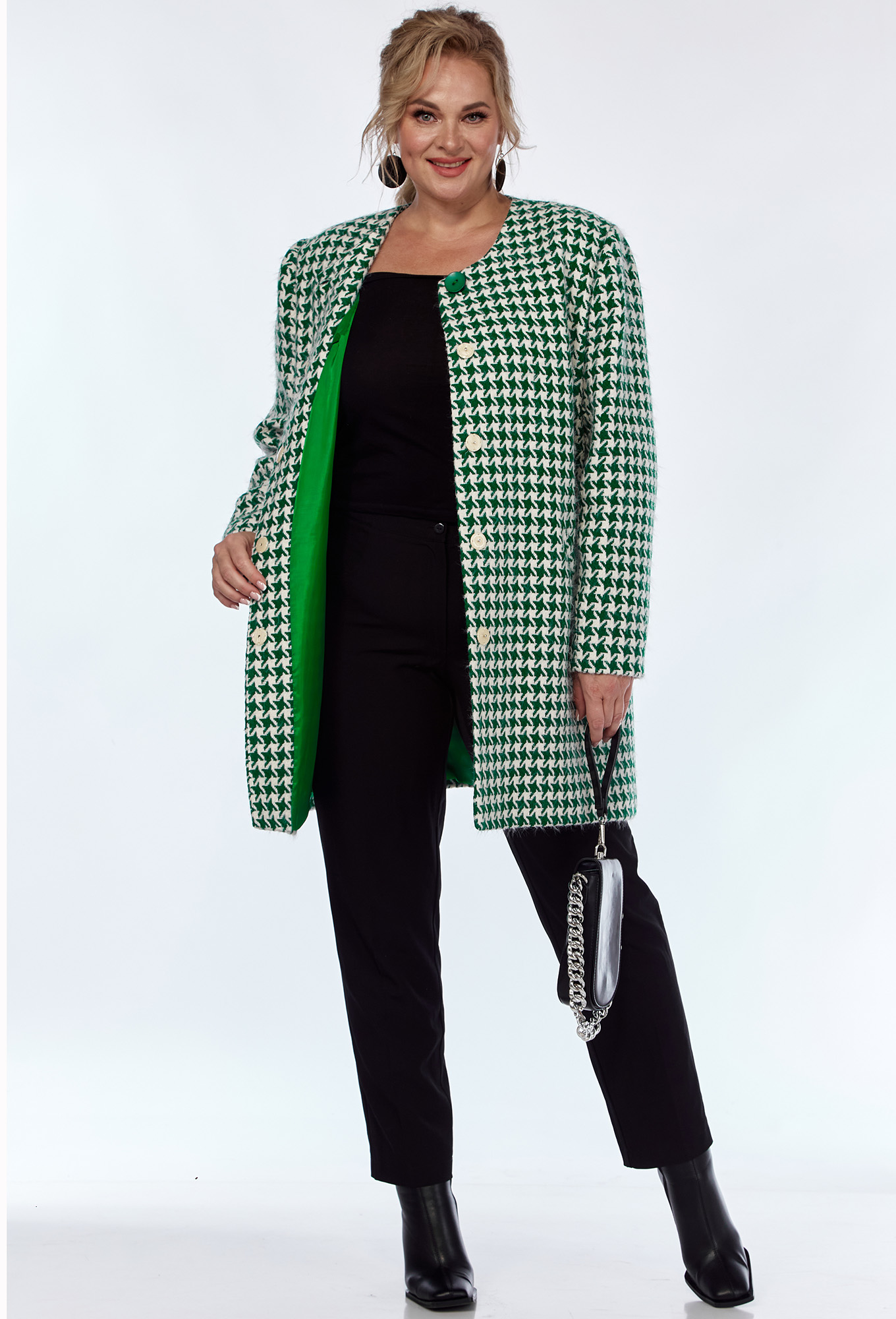 ст. цена2999руб.! Кардиган Элль-Стиль 2362 зелёный лапка