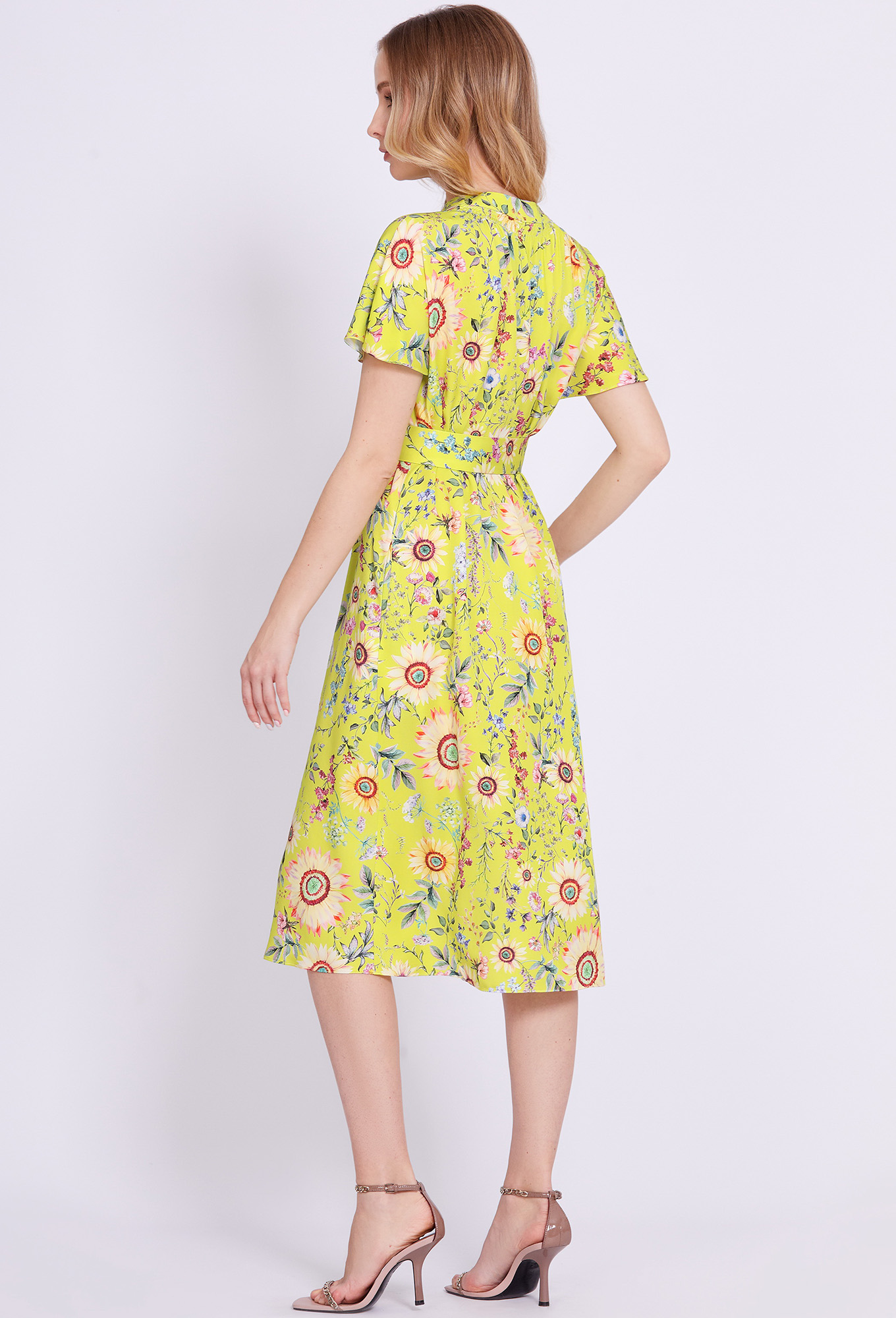 ст. цена2499руб.! Платье Bazalini 4589 салатовый цветы