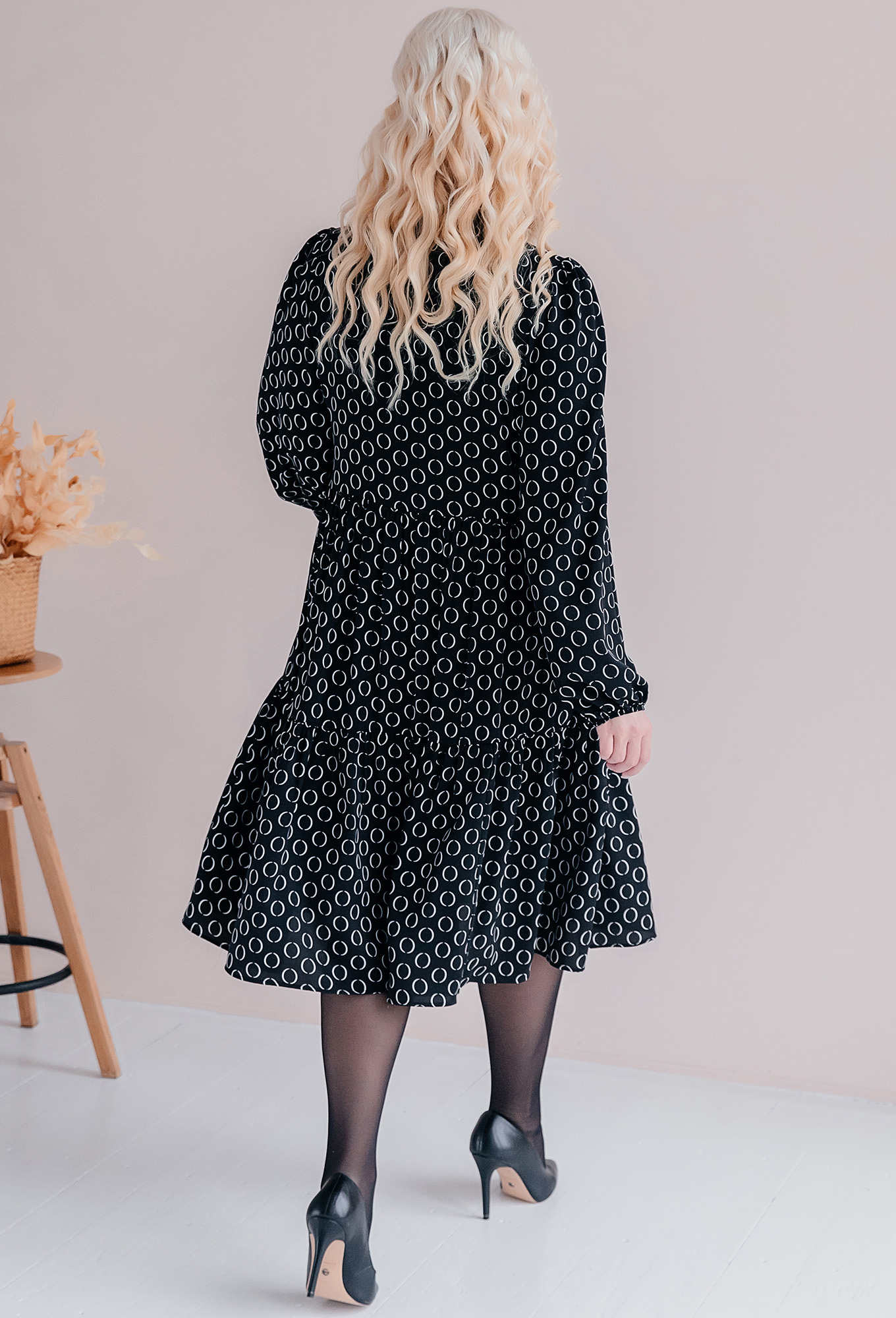 ст. цена2199руб.! Платье ASV 2440 чёрно-белый