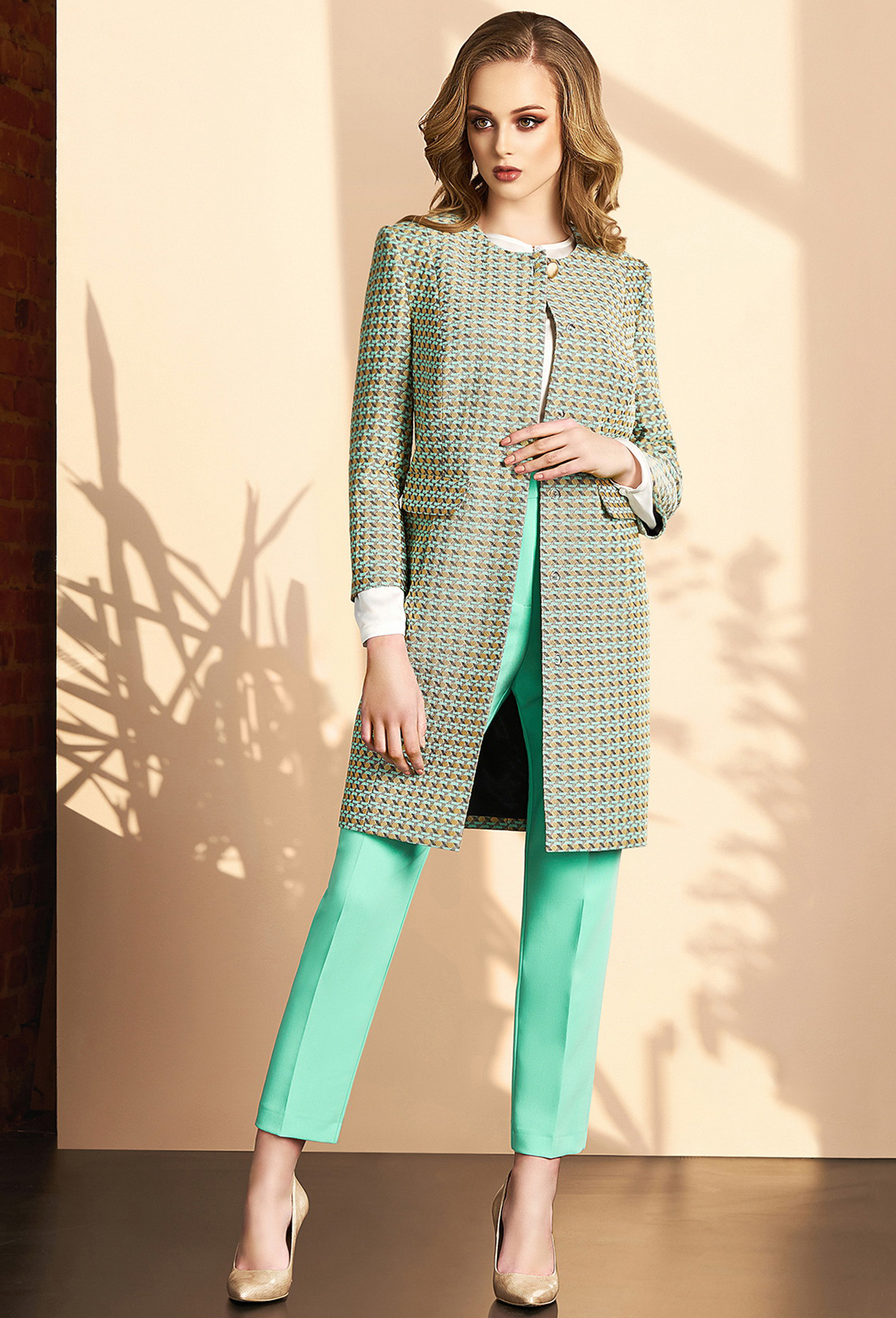 ст. цена2499руб.! Тренч Bazalini 3493 желто-салатовый