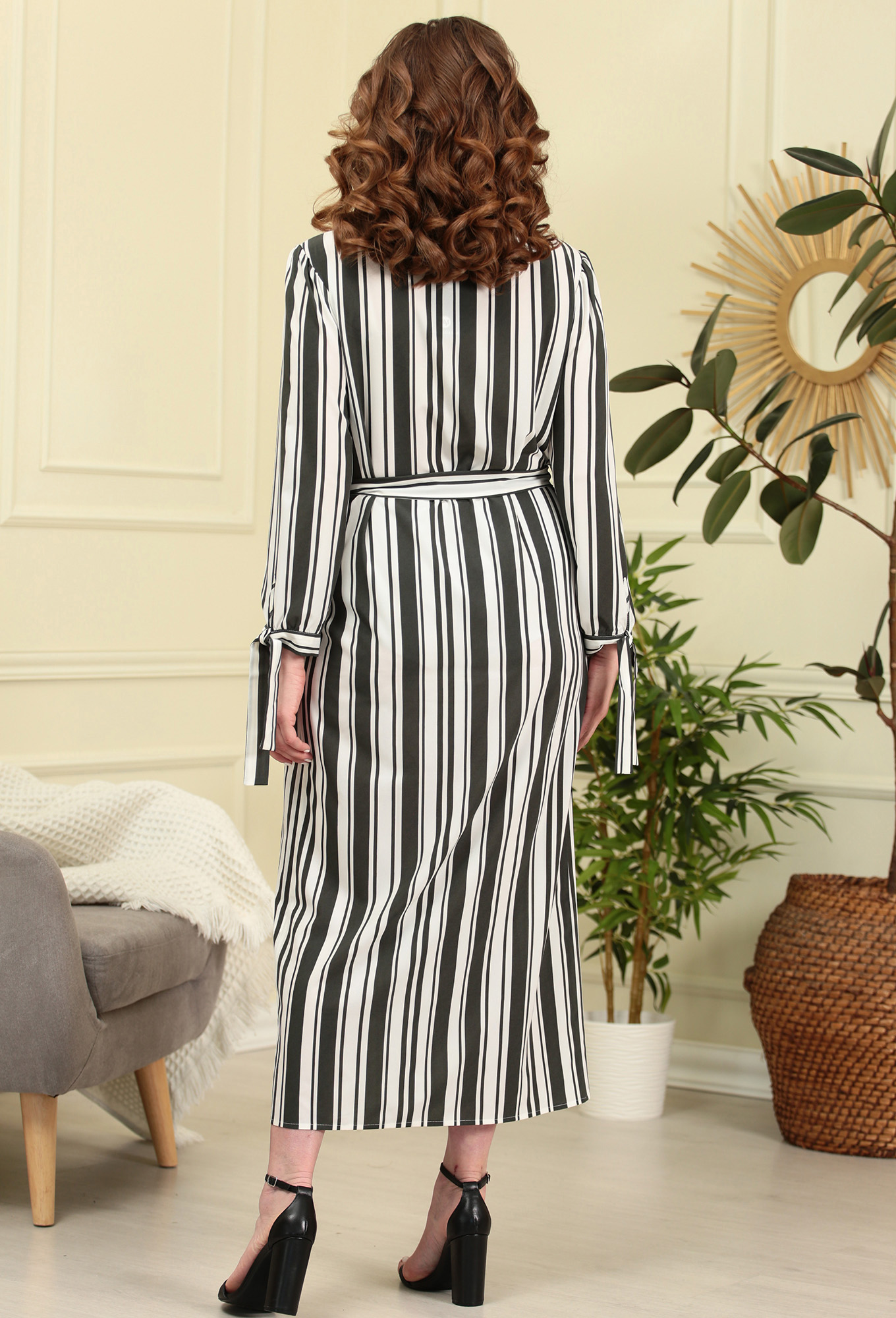 ст. цена1999руб.! Платье Anastasia Mak 848 зеленый полоска