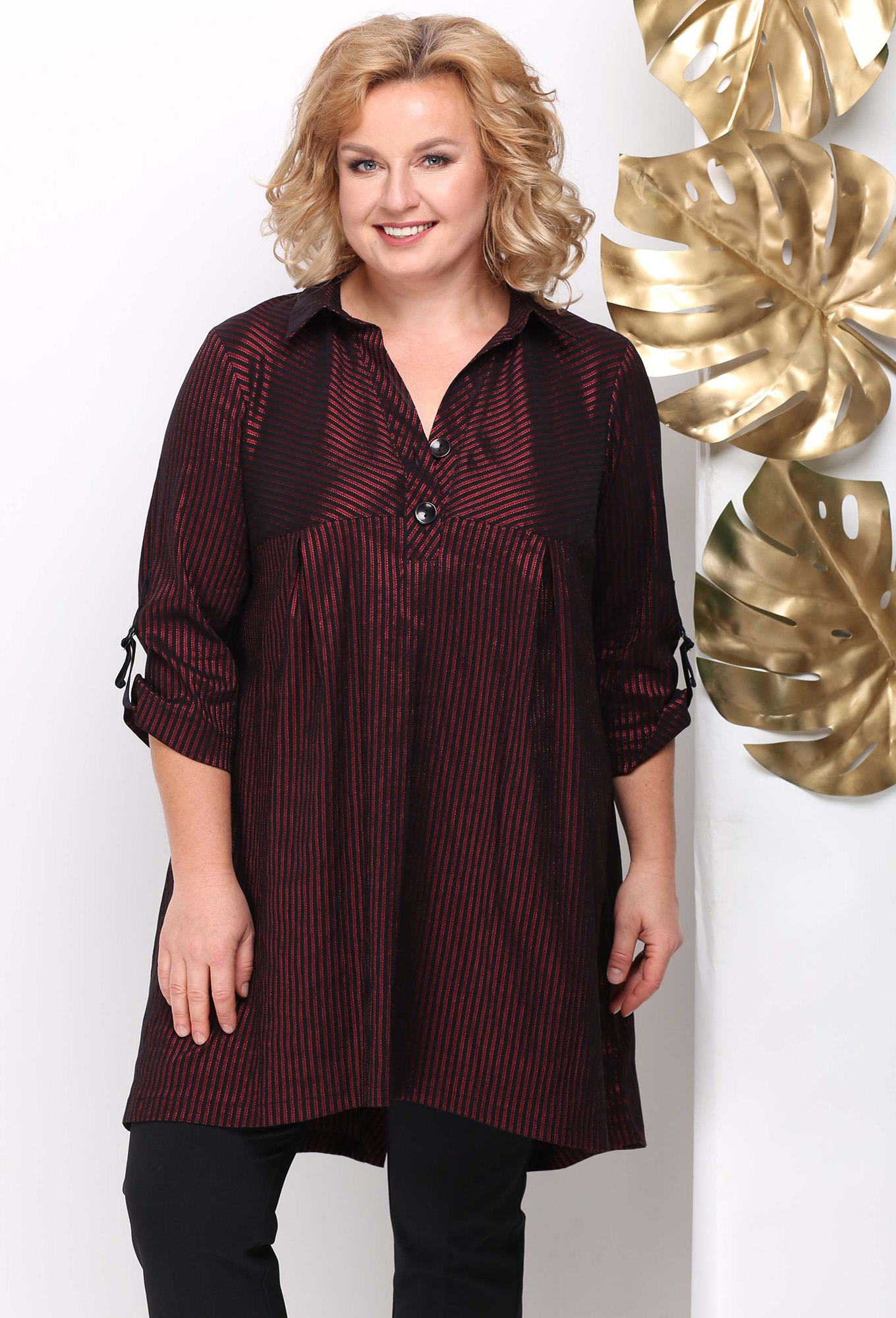 ст. цена1699руб.! Блуза Michel Chic 742 бордо-черная полоска