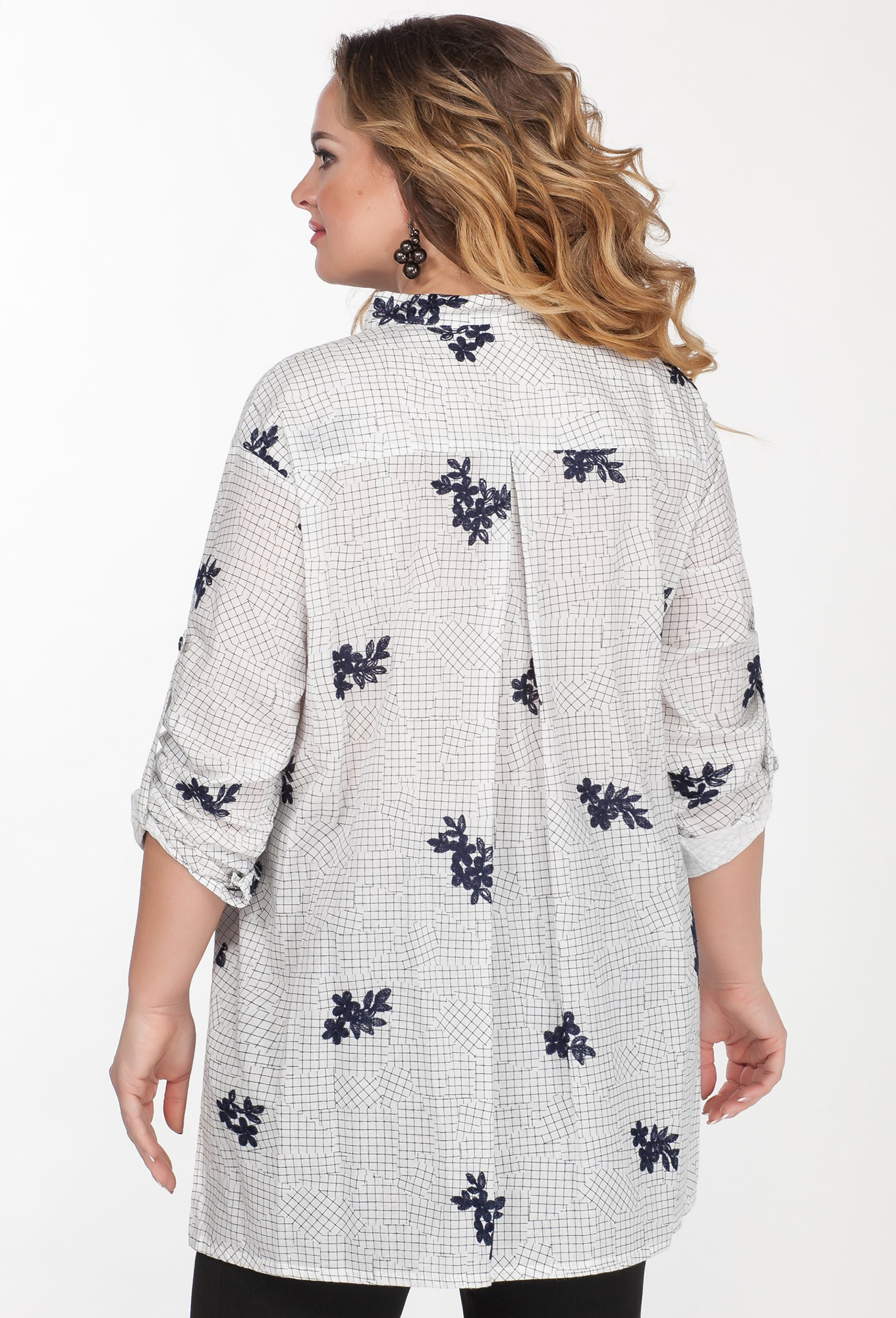 ст. цена1499руб.! Блуза МЕДЕЯ И К 2047 молочный синяя клетка