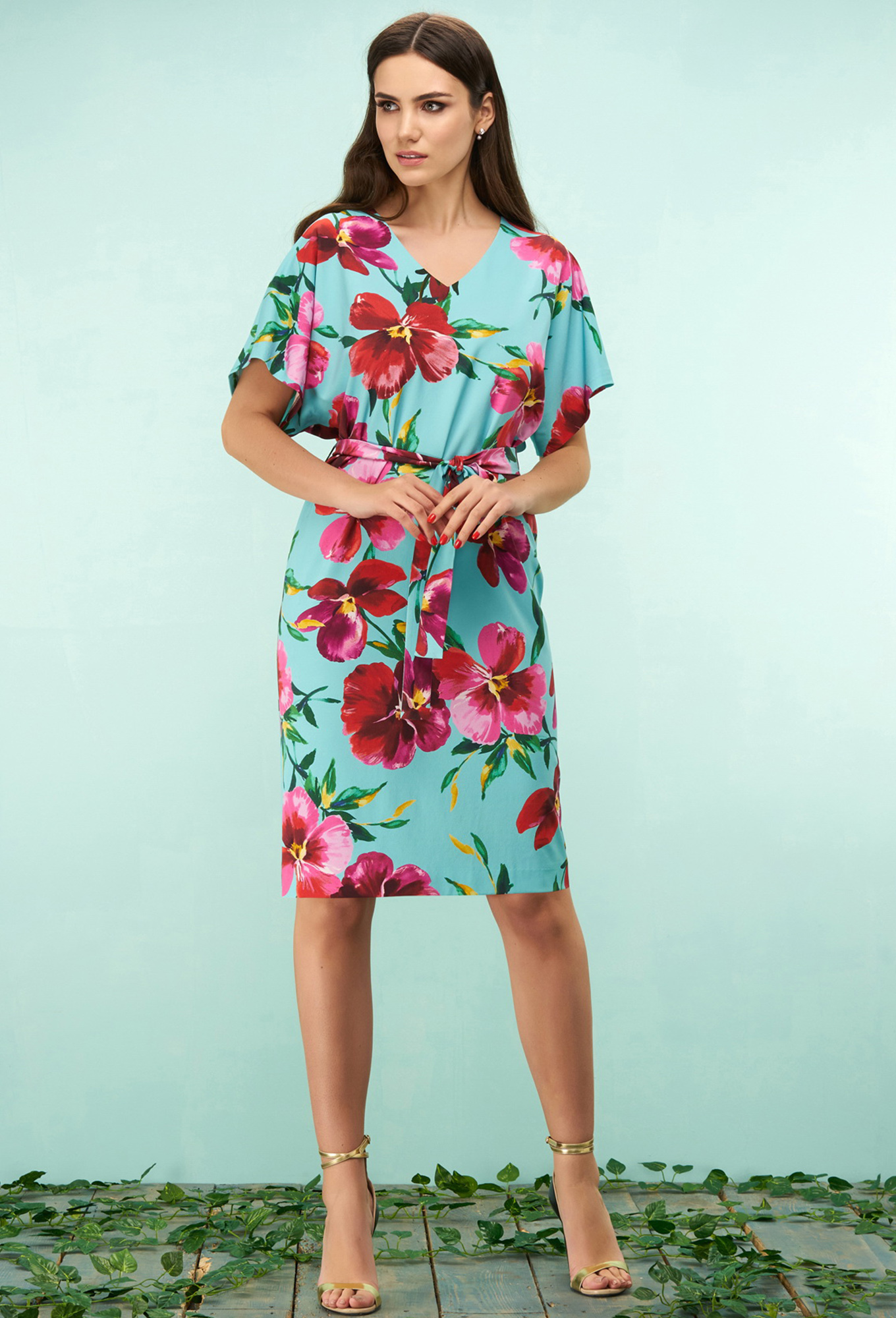 ст. цена1999руб.! Платье Bazalini 3174 голубой цветы