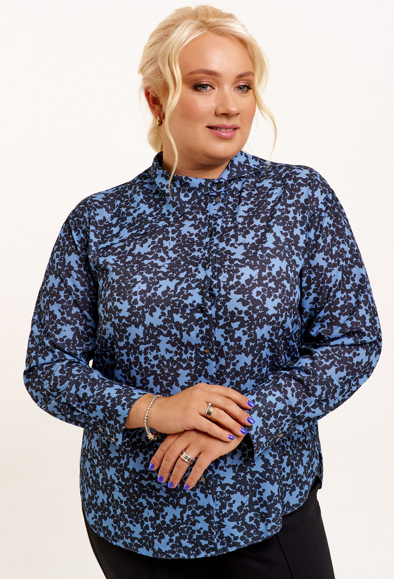 ст. цена1899руб.! Блуза Panda 123140 черно-синий