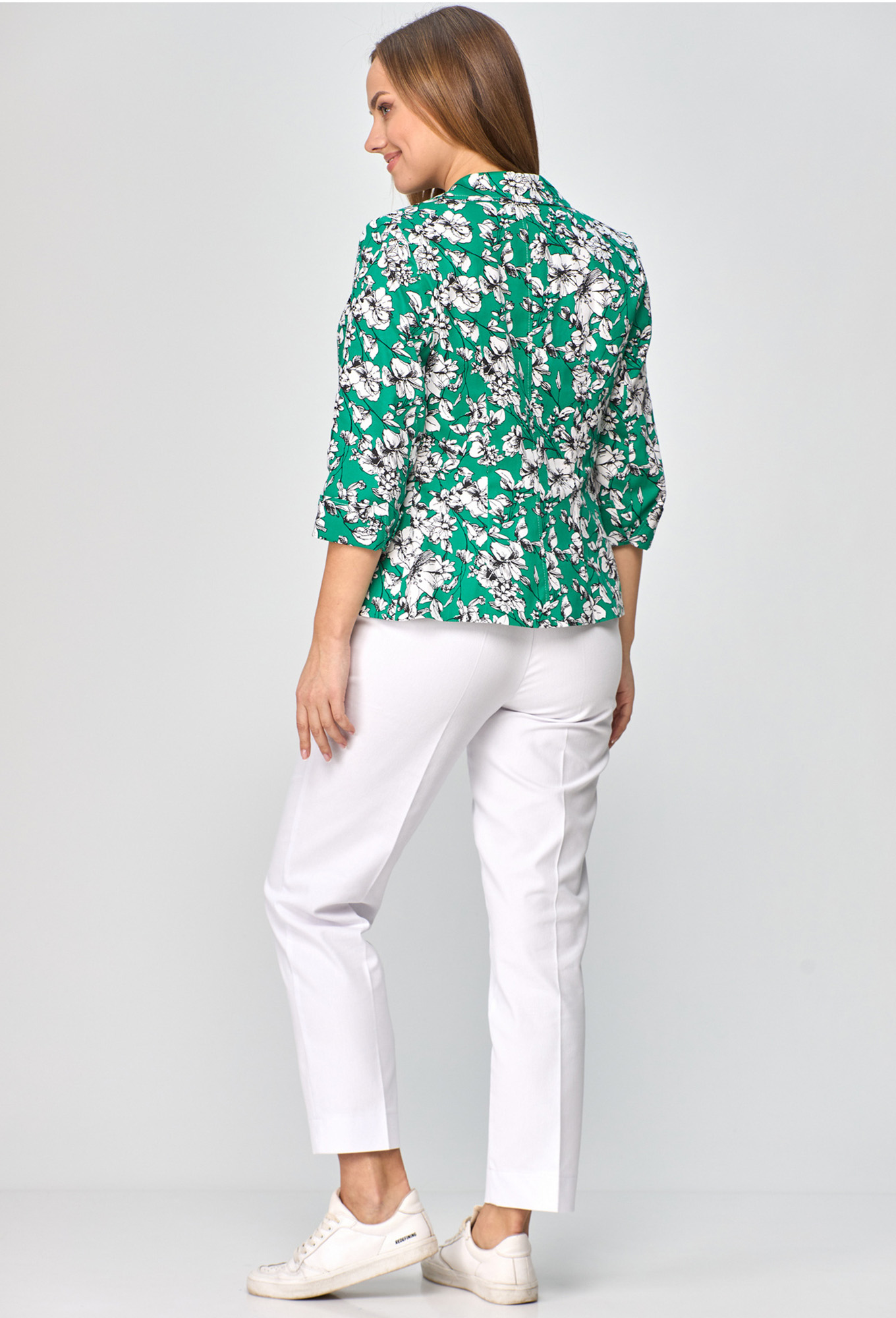 ст. цена1799руб.! Жакет БЕЛЭЛЬСТИЛЬ 203 зеленый черно-белые цветы