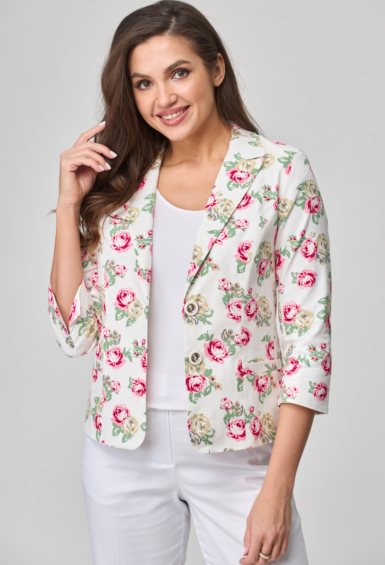 ст. цена1799руб.! Жакет БЕЛЭЛЬСТИЛЬ 203 молочный розы