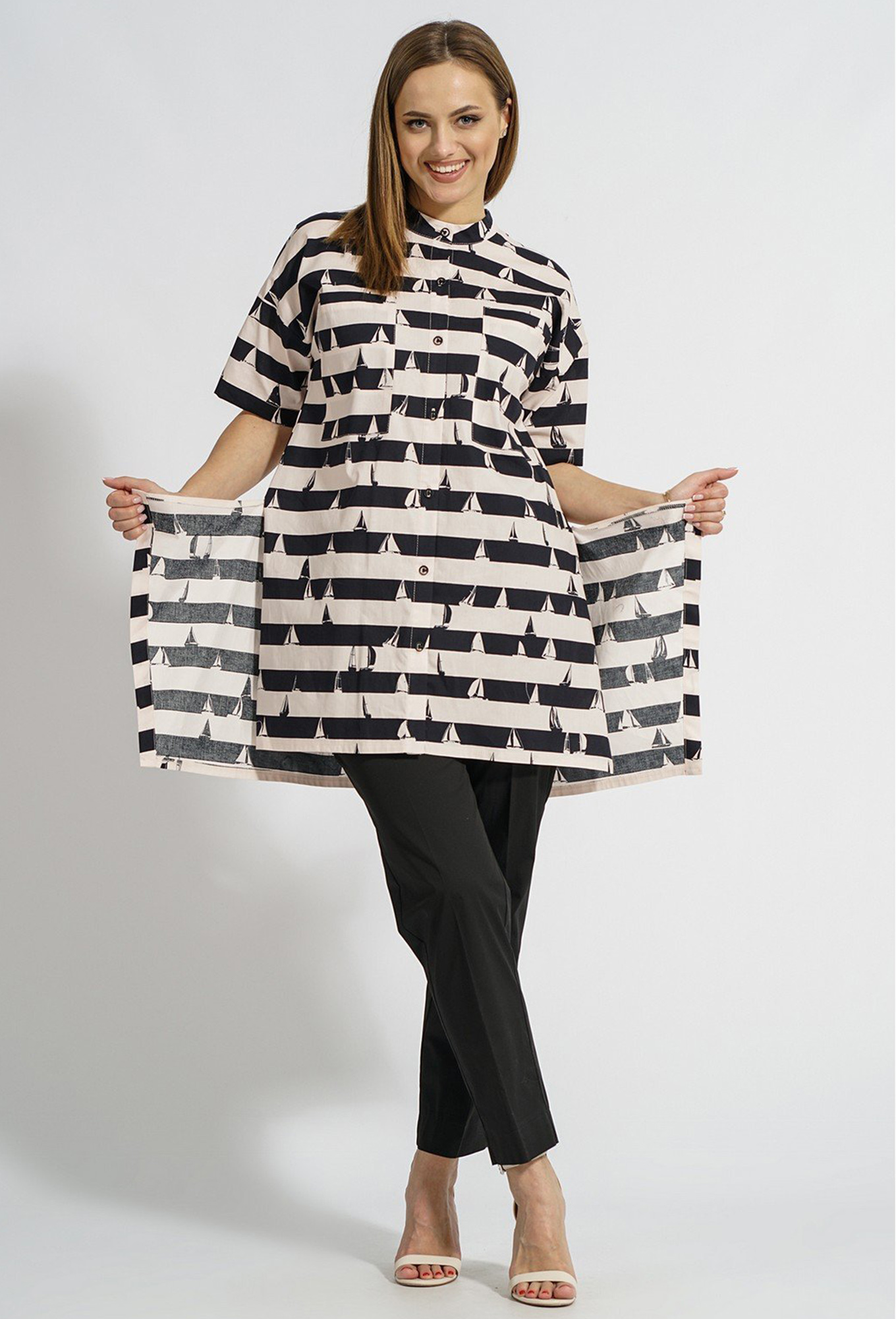 ст. цена1799руб.! Блуза МЕДЕЯ И К 2195 молочно-черный