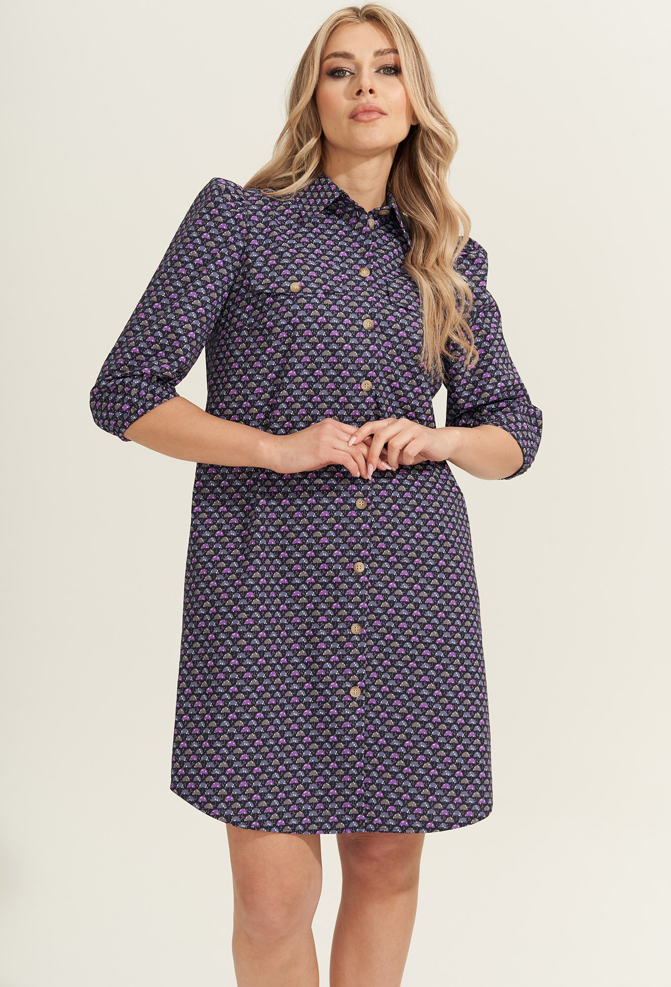 ст. цена2299руб.! Платье Gizart 5211 т.синий зонтики