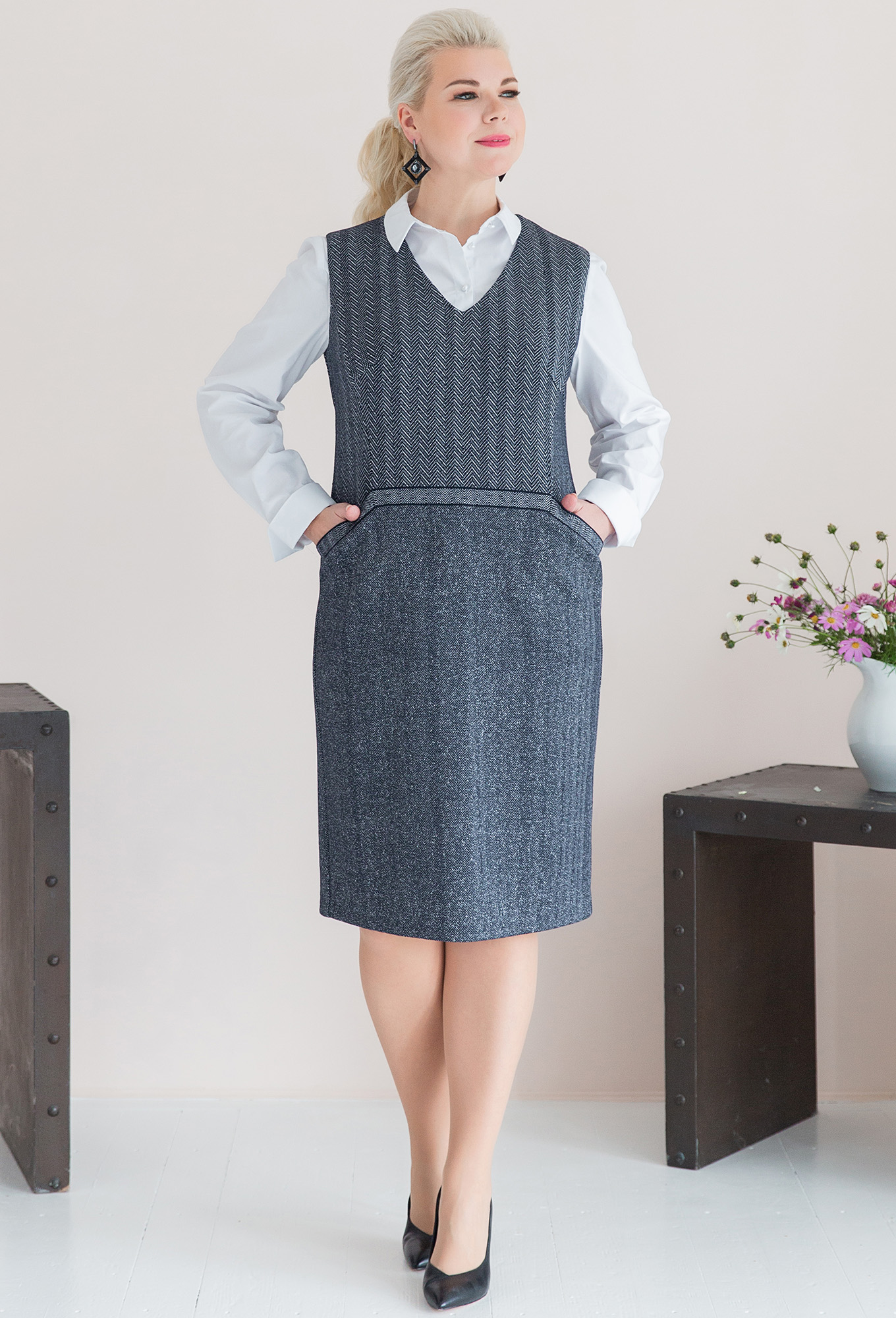 ст. цена2199руб.! Платье ASV 2459 серый