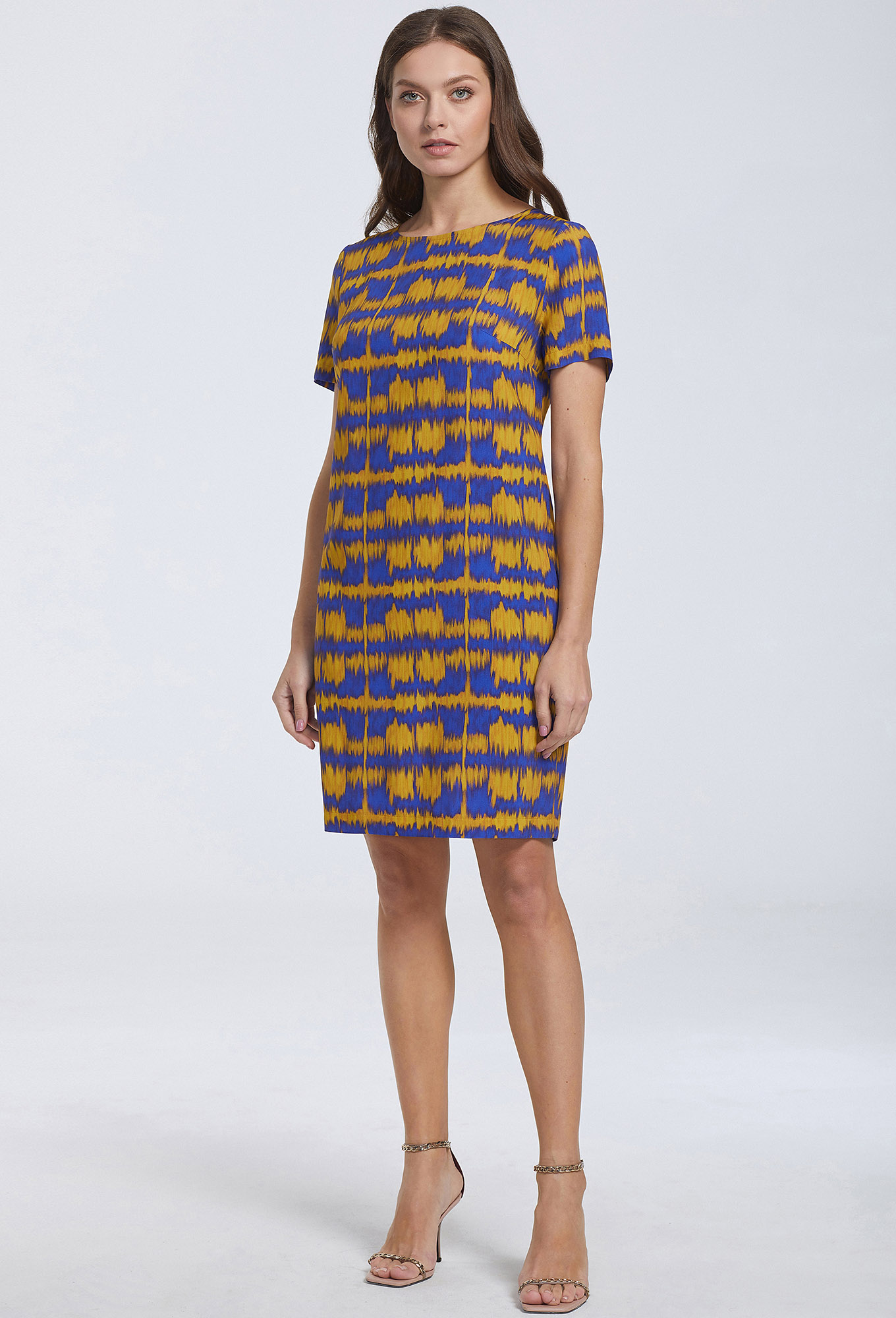 ст. цена2499руб.! Платье Bazalini 4682 горчица фиолет