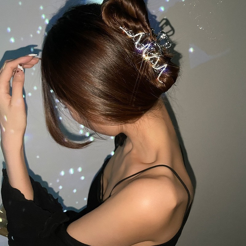 Краб для волос металлический сияющий Переплетения.