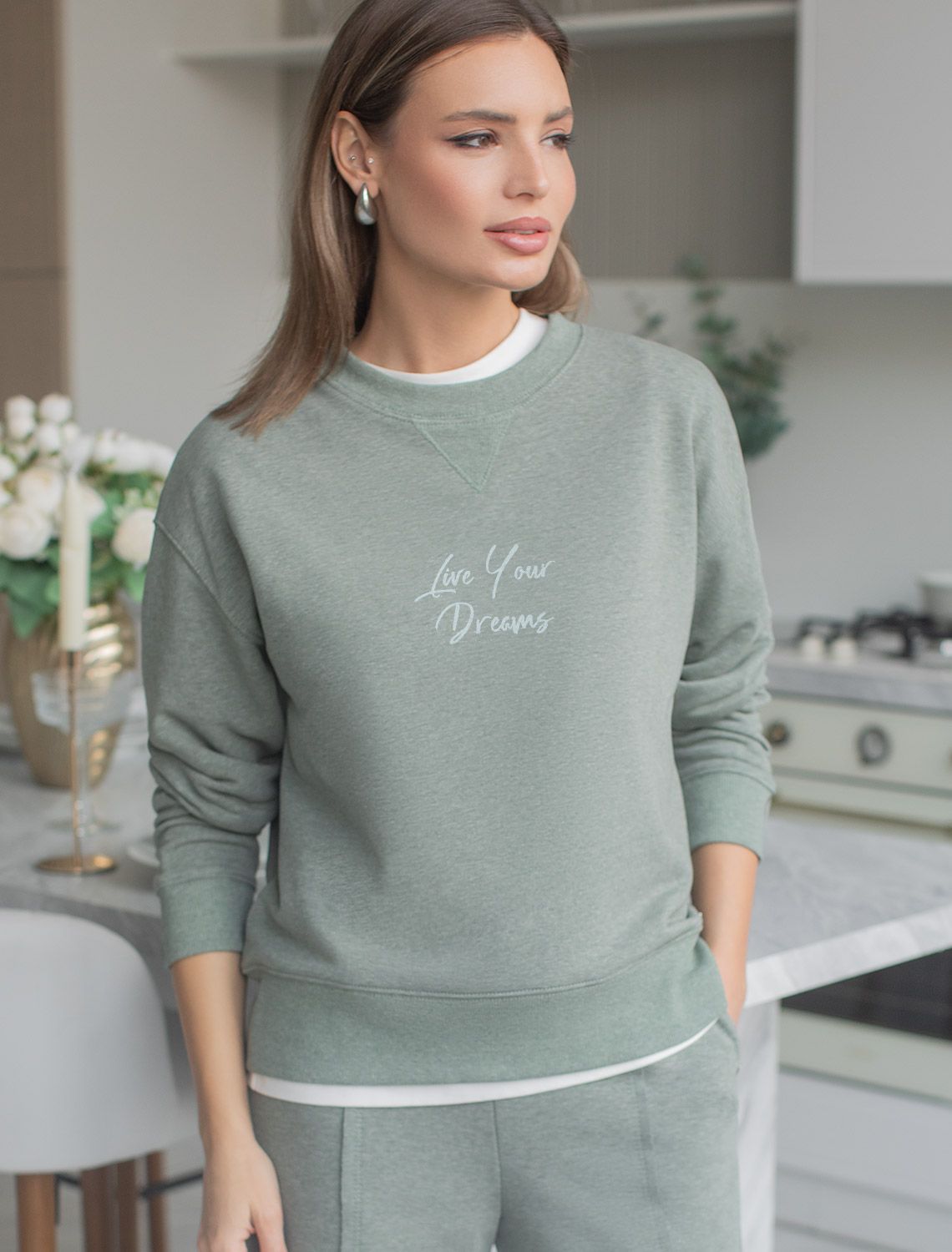 Джемпер из петельчатого футера двухнитки с эластаном