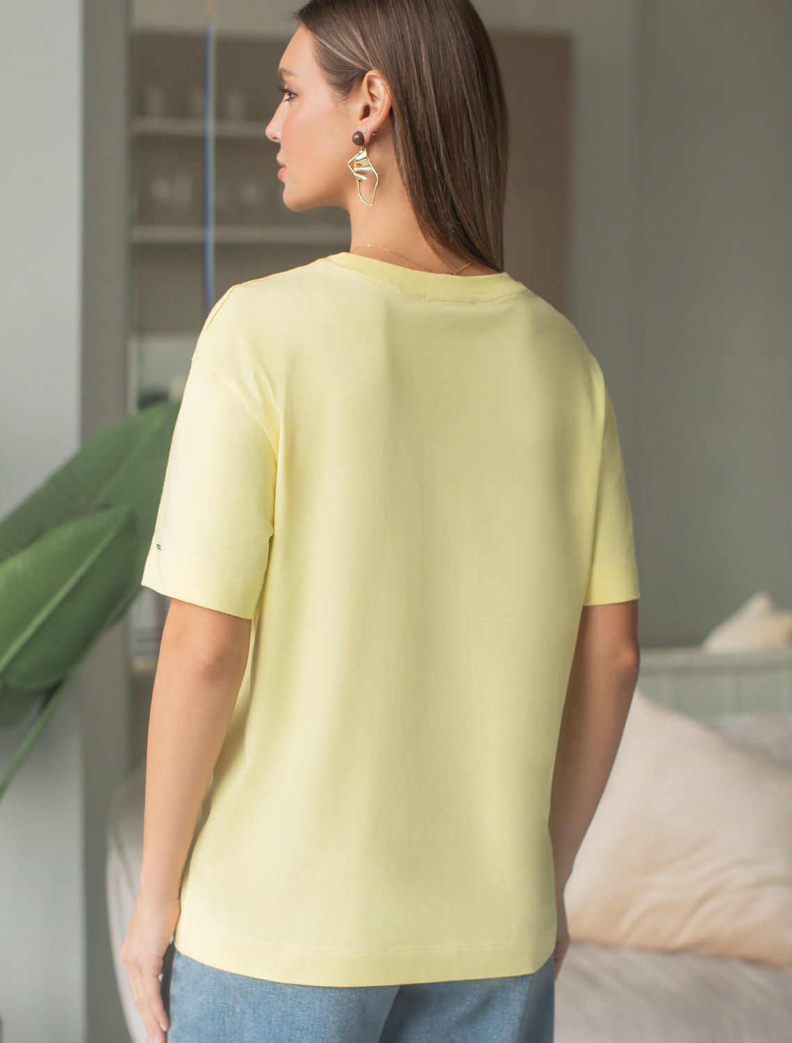 Футболка свободная из премиального хлопка с эластаном