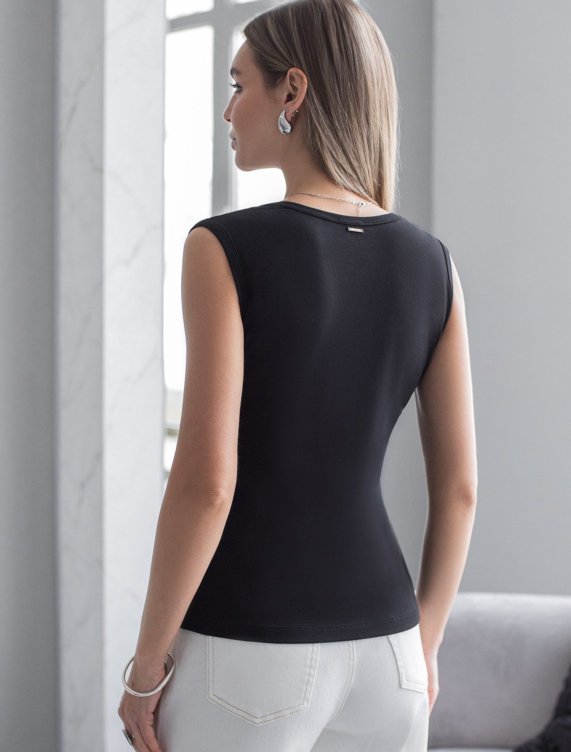 Топ из премиального хлопка с эластаном