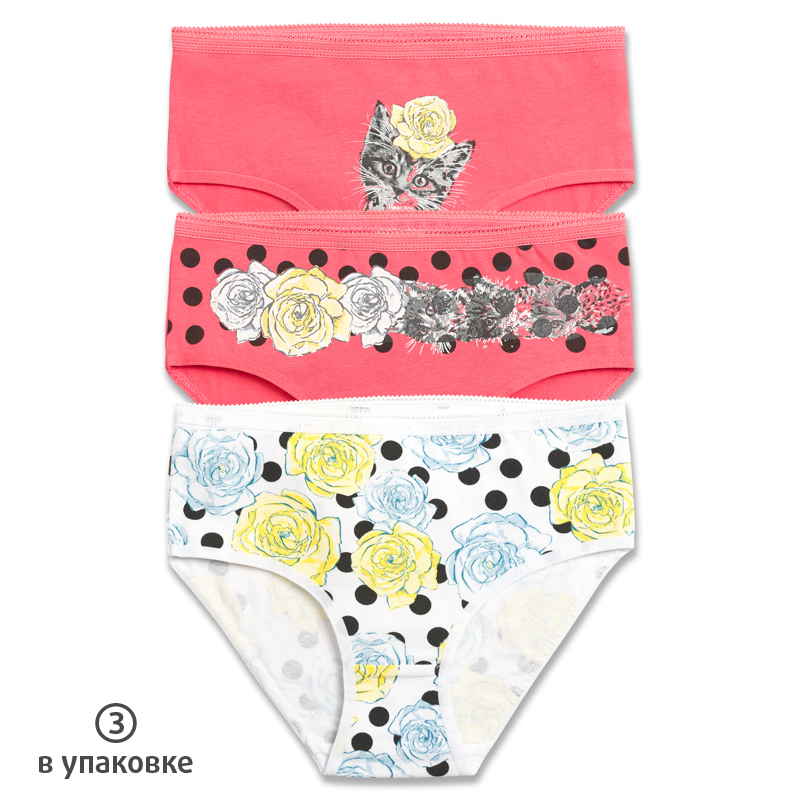ст. цена230,4руб.! GULC3209/1(3) трусы для девочек (3 шт в кор.)