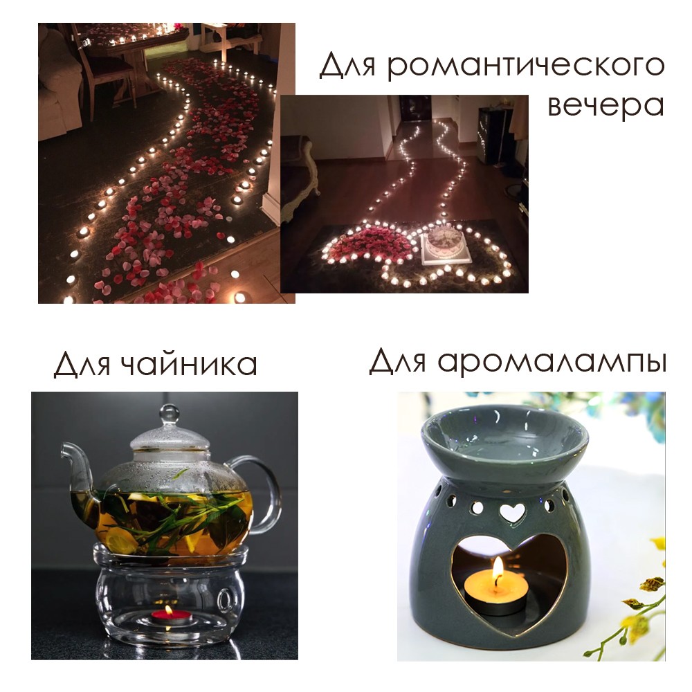 Свечи чайные классические КРУГЛЫЕ без запаха НАБОР 50 шт. Размер 3,5*1 см.