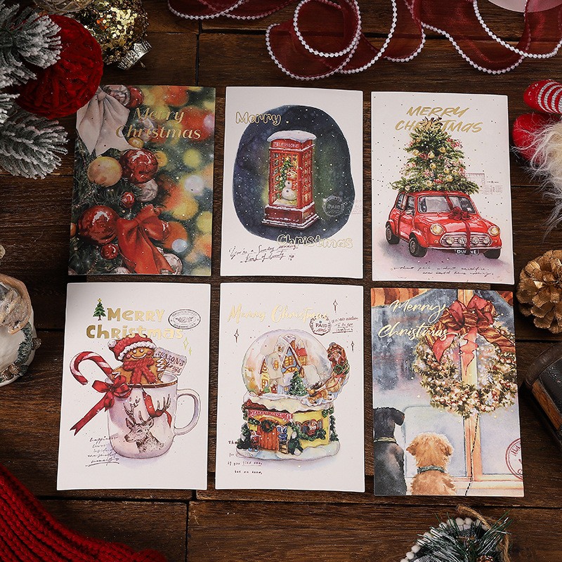 Набор новогодних открыток 6 штук 15*10 см. формат А6