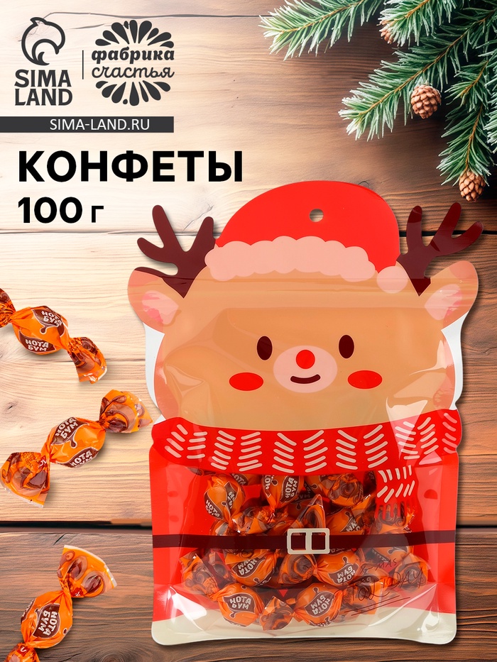 Сладкий подарок конфет «Нота бум» дой-паке олень, 100 г