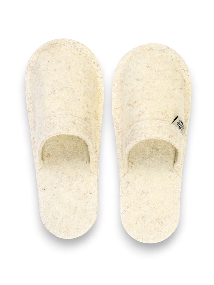 Тапочки для бани, шерсть 100%, белые, «Добропаровъ»