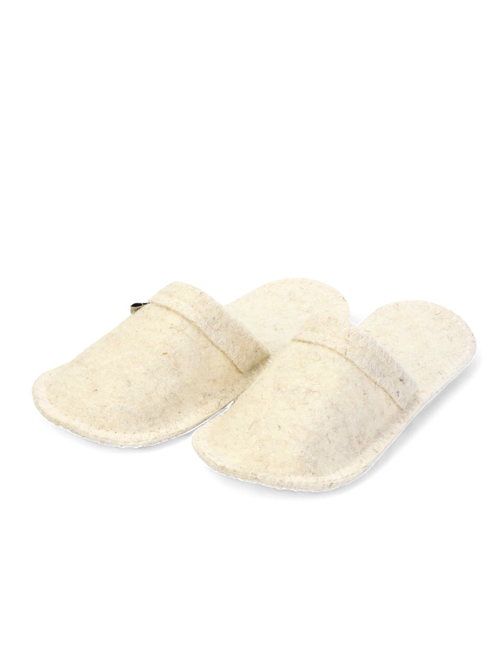 Тапочки для бани, шерсть 100%, белые, «Добропаровъ»