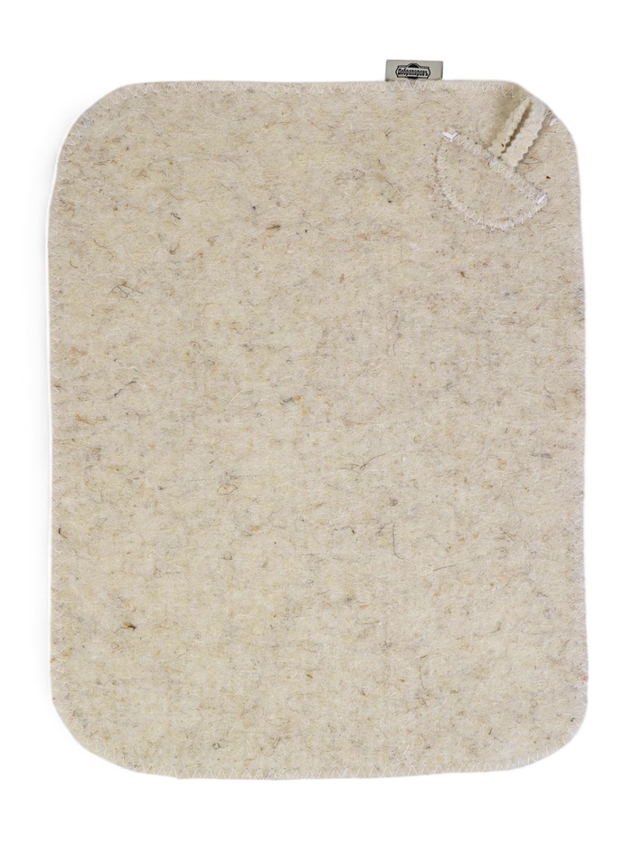 Коврик - сидушка для бани и сауны «Классический», 44×34 см, шерсть 100%, белый