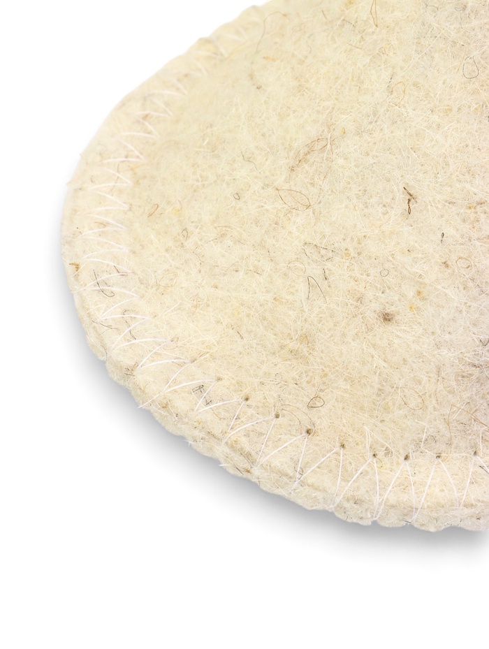 Тапочки для бани, шерсть 100%, белые, «Добропаровъ»