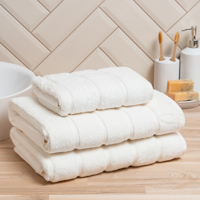 Полотенце махровое Love Life «Ария» 70×140 см, белый, 100% хл, микро-коттон, 450 г/м²