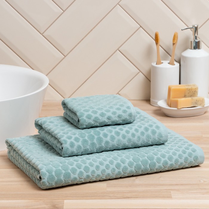 Полотенце махровое Love Life «Комфорт» 50×90 см, серо-голубой, 100% хл, 500 г/м²