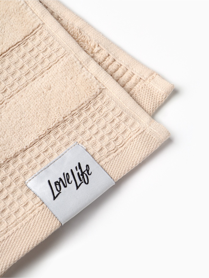 Полотенце вафельное LoveLife «Макан» 70×130 см, хлопок 100%, бежевое