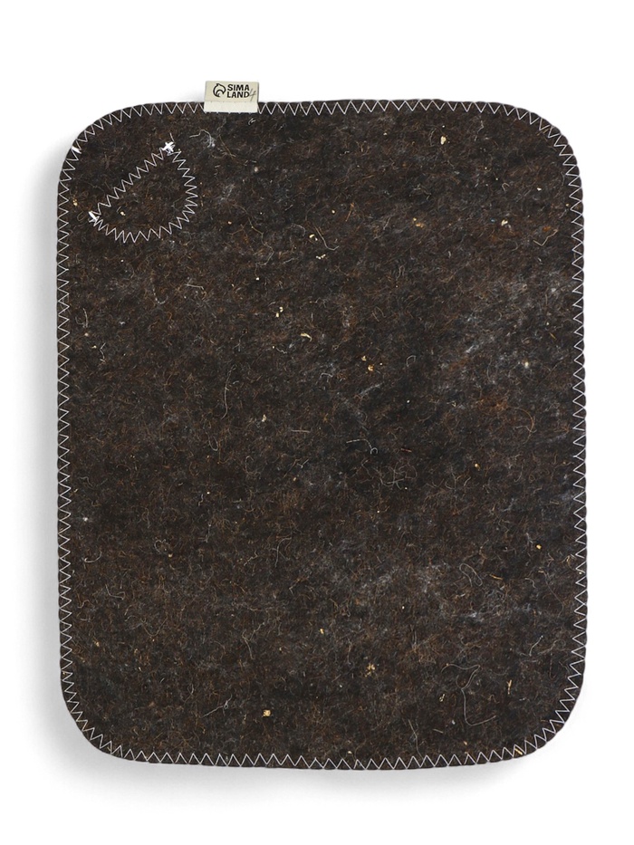 Коврик - сидушка для бани и сауны «Классический», 44×34 см, шерсть 100%, серый