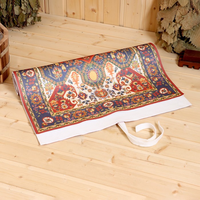 Коврик - лежак для бани и сауны с принтом «Ретро 2», 150×50 см