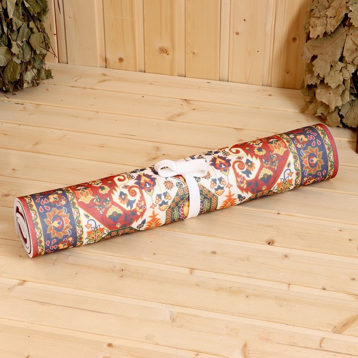 Коврик - лежак для бани и сауны с принтом «Ретро 2», 150×50 см